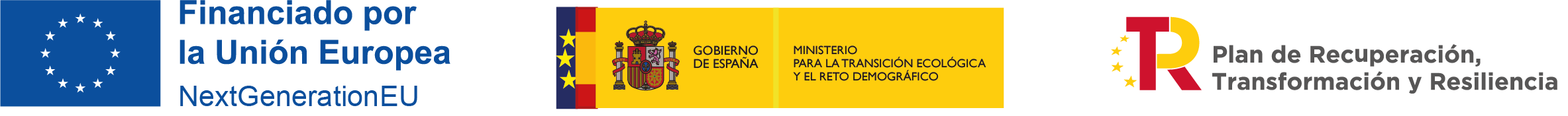 Financiado por la Unión Europea - NextGenerationEU · Gobierno de España, Ministerio para la Transición Ecológica y el Reto Demográfico · Plan de Recuperación, Transformación y Resiliencia